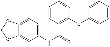 N-(1,3-benzodioxol-5-yl)-2-phenoxynicotinamide 化学構造式