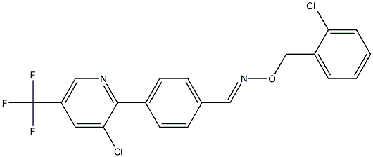 4-[3-chloro-5-(trifluoromethyl)-2-pyridinyl]benzenecarbaldehyde O-(2-chlorobenzyl)oxime,,结构式