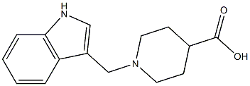 1-(1H-indol-3-ylmethyl)-4-piperidinecarboxylic acid Struktur