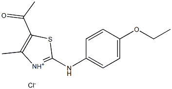 5-acetyl-2-(4-ethoxyanilino)-4-methyl-1,3-thiazol-3-ium chloride Struktur