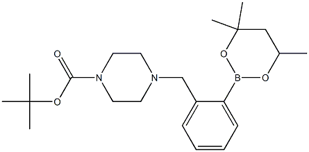 tert-Butyl 4-[2-(4,4,6-trimethyl-1,3,2-dioxaborinan-2-yl)benzyl]piperazine-1-carboxylate Struktur