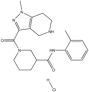 N-(2-methylphenyl)-1-[(1-methyl-4,5,6,7-tetrahydro-1H-pyrazolo[4,3-c]pyridin-3-yl)carbonyl]piperidine-3-carboxamide hydrochloride Structure