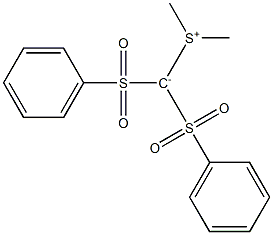 (Dimethylsulfonio)bis(phenylsulfonyl)methanide,,结构式