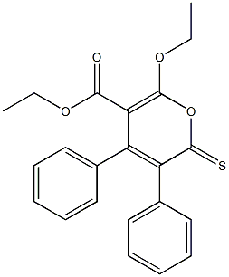 3,4-Diphenyl-2-thioxo-6-ethoxy-2H-pyran-5-carboxylic acid ethyl ester Structure