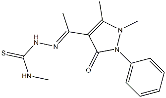 1,5-Dimethyl-2-phenyl-4-[1-[2-[[methylamino]thiocarbonyl]hydrazono]ethyl]-1H-pyrazole-3(2H)-one,,结构式