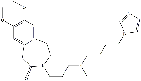 2,3-Dihydro-7,8-dimethoxy-3-[3-[N-[4-(1H-imidazol-1-yl)butyl]-N-methylamino]propyl]-1H-3-benzazepin-4(5H)-one Struktur