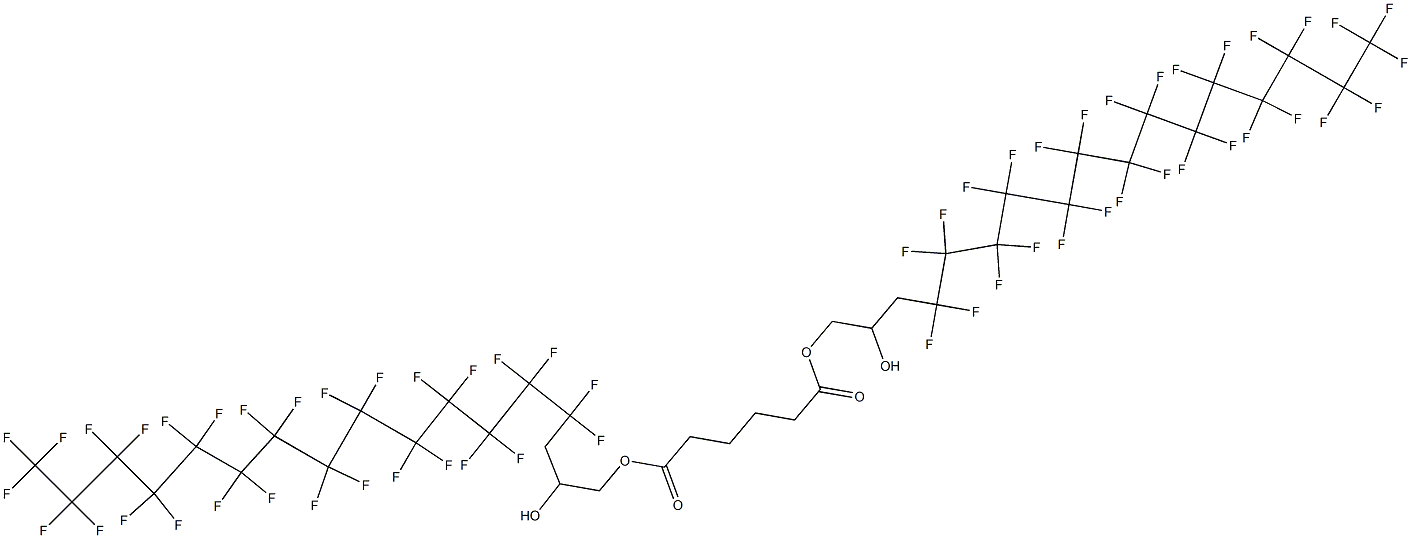 アジピン酸ビス(4,4,5,5,6,6,7,7,8,8,9,9,10,10,11,11,12,12,13,13,14,14,15,15,16,16,17,17,17-ノナコサフルオロ-2-ヒドロキシヘプタデシル) 化学構造式