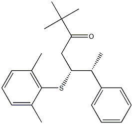 (5R,6R)-2,2-Dimethyl-6-phenyl-5-(2,6-dimethylphenylthio)-3-heptanone 结构式