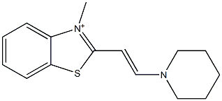 3-Methyl-2-(2-piperidinovinyl)benzothiazol-3-ium Structure