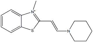 3-Methyl-2-(2-piperidinovinyl)benzothiazol-3-ium 结构式