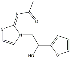 2-(2-Acetylimino-4-thiazolin-3-yl)-1-(thiophen-2-yl)ethanol Structure