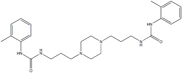 1,4-ビス[3-[3-(o-トリル)ウレイド]プロピル]ピペラジン 化学構造式