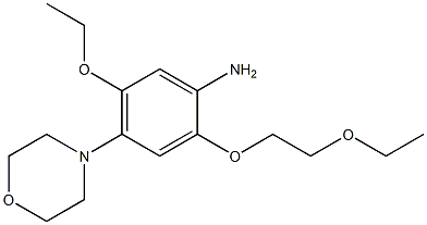 4-[4-アミノ-2-エトキシ-5-(2-エトキシエトキシ)フェニル]モルホリン 化学構造式