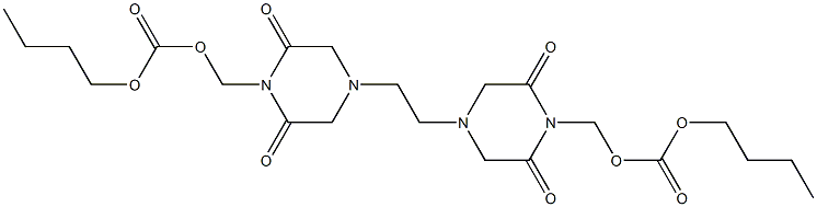 4,4'-Ethylenebis(2,6-dioxopiperazine-1-methanol)bis(butoxyformate) Structure