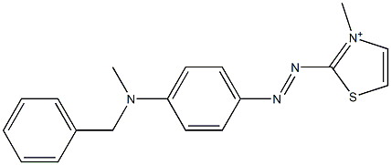 2-[4-(Methylbenzylamino)phenylazo]-3-methylthiazole-3-ium Struktur