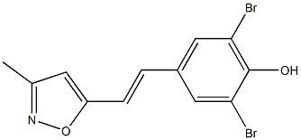 4-[(E)-2-(3-Methyl-5-isoxazolyl)ethenyl]-2,6-dibromophenol 结构式
