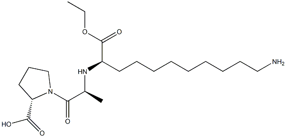 (R)-2-[[(S)-1-[[(2S)-2-Carboxypyrrolidin-1-yl]carbonyl]ethyl]amino]-11-aminoundecanoic acid 1-ethyl ester 结构式