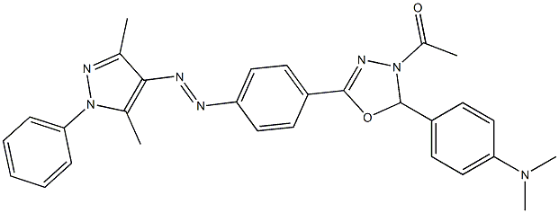 4-Acetyl-5-[4-(dimethylamino)phenyl]-4,5-dihydro-2-[4-[(3,5-dimethyl-1-phenyl-1H-pyrazol-4-yl)azo]phenyl]-1,3,4-oxadiazole|