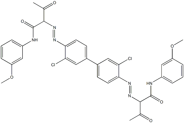 4,4'-Bis[[1-(3-methoxyphenylamino)-1,3-dioxobutan-2-yl]azo]-3,3'-dichloro-1,1'-biphenyl Structure