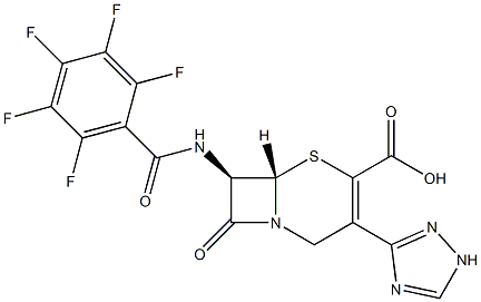 (7R)-7-[(2,3,4,5,6-Pentafluorobenzoyl)amino]-3-(1H-1,2,4-triazol-3-yl)cepham-3-ene-4-carboxylic acid,,结构式