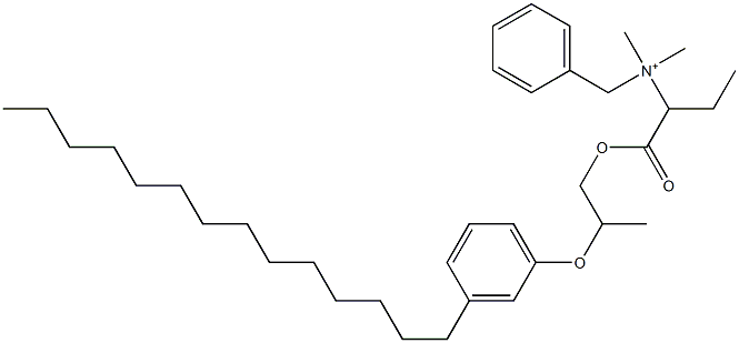 N,N-Dimethyl-N-benzyl-N-[1-[[2-(3-tetradecylphenyloxy)propyl]oxycarbonyl]propyl]aminium Structure