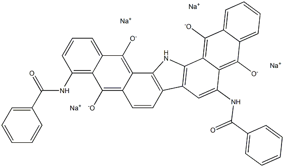 Tetrasodium 6,11-bis(benzoylamino)-16H-dinaphtho[2,3-a:2',3'-i]carbazole-5,10,15,17-tetraolate Struktur