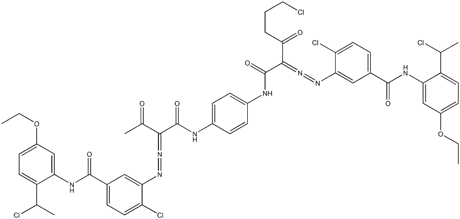 3,3'-[2-(2-Chloroethyl)-1,4-phenylenebis[iminocarbonyl(acetylmethylene)azo]]bis[N-[2-(1-chloroethyl)-5-ethoxyphenyl]-4-chlorobenzamide] Structure