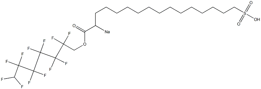 2-Sodiosulfopalmitic acid 2,2,3,3,4,4,5,5,6,6,7,7-dodecafluoroheptyl ester Struktur