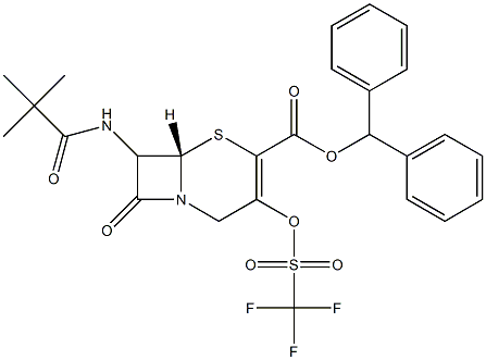 7-(tert-Butylcarbonylamino)-3-[[(trifluoromethyl)sulfonyl]oxy]cepham-3-ene-4-carboxylic acid diphenylmethyl ester Structure