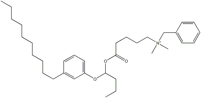 N,N-Dimethyl-N-benzyl-N-[4-[[1-(3-decylphenyloxy)butyl]oxycarbonyl]butyl]aminium Structure