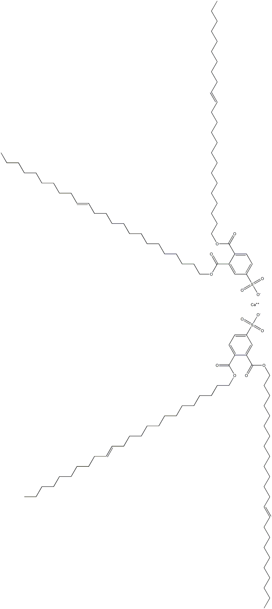 Bis[3,4-di(14-tetracosenyloxycarbonyl)benzenesulfonic acid]calcium salt 结构式