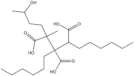 ブタン-1,2,3-トリカルボン酸3-(3-ヒドロキシブチル)1,2-ジヘキシル 化学構造式