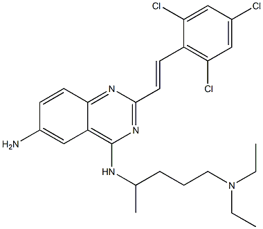 2-(2,4,6-Trichlorostyryl)-N-[4-(diethylamino)-1-methylbutyl]quinazoline-4,6-diamine Structure
