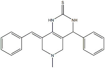 8-Benzylidene-3,4,5,6,7,8-hexahydro-6-methyl-4-phenylpyrido[4,3-d]pyrimidine-2(1H)-thione Struktur