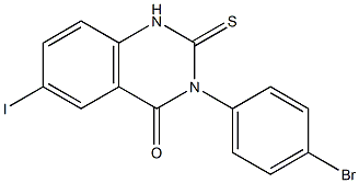 1,2-Dihydro-3-(4-bromophenyl)-6-iodo-2-thioxoquinazolin-4(3H)-one Struktur