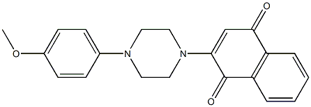 2-[4-(4-メトキシフェニル)ピペラジノ]-1,4-ナフトキノン 化学構造式