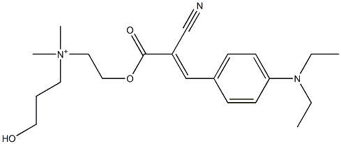 N-[2-[[2-Cyano-3-[4-(diethylamino)phenyl]-1-oxo-2-propenyl]oxy]ethyl]-3-hydroxy-N,N-dimethyl-1-propanaminium,,结构式