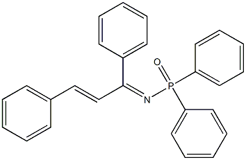 N-(ジフェニルホスフィニル)-1,3-ジフェニル-2-プロペン-1-イミン 化学構造式