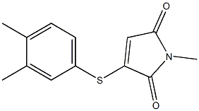 2-(3,4-Dimethylphenylthio)-N-methylmaleimide,,结构式