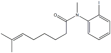 N,7-Dimethyl-N-(2-iodophenyl)-6-octenamide 结构式