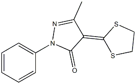 4-(1,3-Dithiolane-2-ylidene)-3-methyl-1-phenyl-2-pyrazoline-5-one Structure