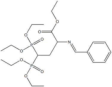 2-(Benzylideneamino)-4,4-bis(diethoxyphosphinyl)butyric acid ethyl ester Struktur