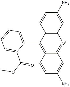 3,6-ジアミノ-9-[2-(メトキシカルボニル)フェニル]キサンチリウム 化学構造式