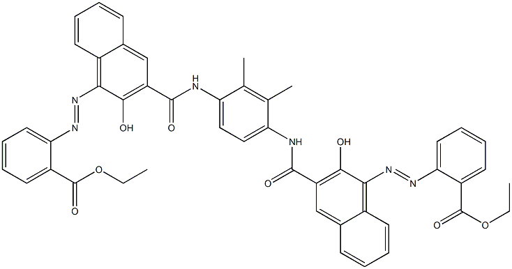 N,N'-(2,3-Dimethyl-1,4-phenylene)bis[4-[[2-(ethoxycarbonyl)phenyl]azo]-3-hydroxy-2-naphthalenecarboxamide] Struktur