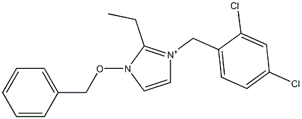 1-(Benzyloxy)-2-ethyl-3-(2,4-dichlorobenzyl)-1H-imidazol-3-ium Struktur