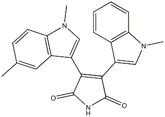 3-(1,5-Dimethyl-1H-indol-3-yl)-4-(1-methyl-1H-indol-3-yl)-1H-pyrrole-2,5-dione,,结构式