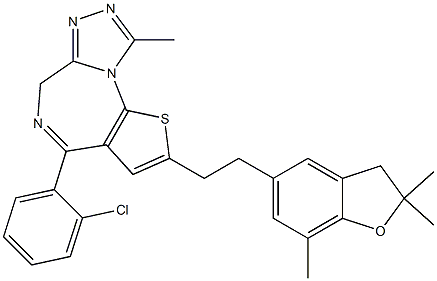 4-(2-Chlorophenyl)-2-[2-[(2,3-dihydro-2,2,7-trimethylbenzofuran)-5-yl]ethyl]-9-methyl-6H-thieno[3,2-f][1,2,4]triazolo[4,3-a][1,4]diazepine Structure