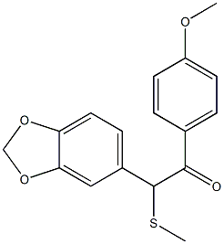 1-(4-メトキシフェニル)-2-[3,4-(メチレンジオキシ)フェニル]-2-(メチルチオ)エタン-1-オン 化学構造式