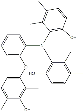 N,N-Bis(6-hydroxy-2,3-dimethylphenyl)-2-(3-hydroxy-2,4-dimethylphenoxy)benzenamine Struktur