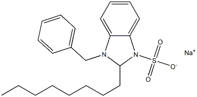 1-Benzyl-2,3-dihydro-2-octyl-1H-benzimidazole-3-sulfonic acid sodium salt Struktur